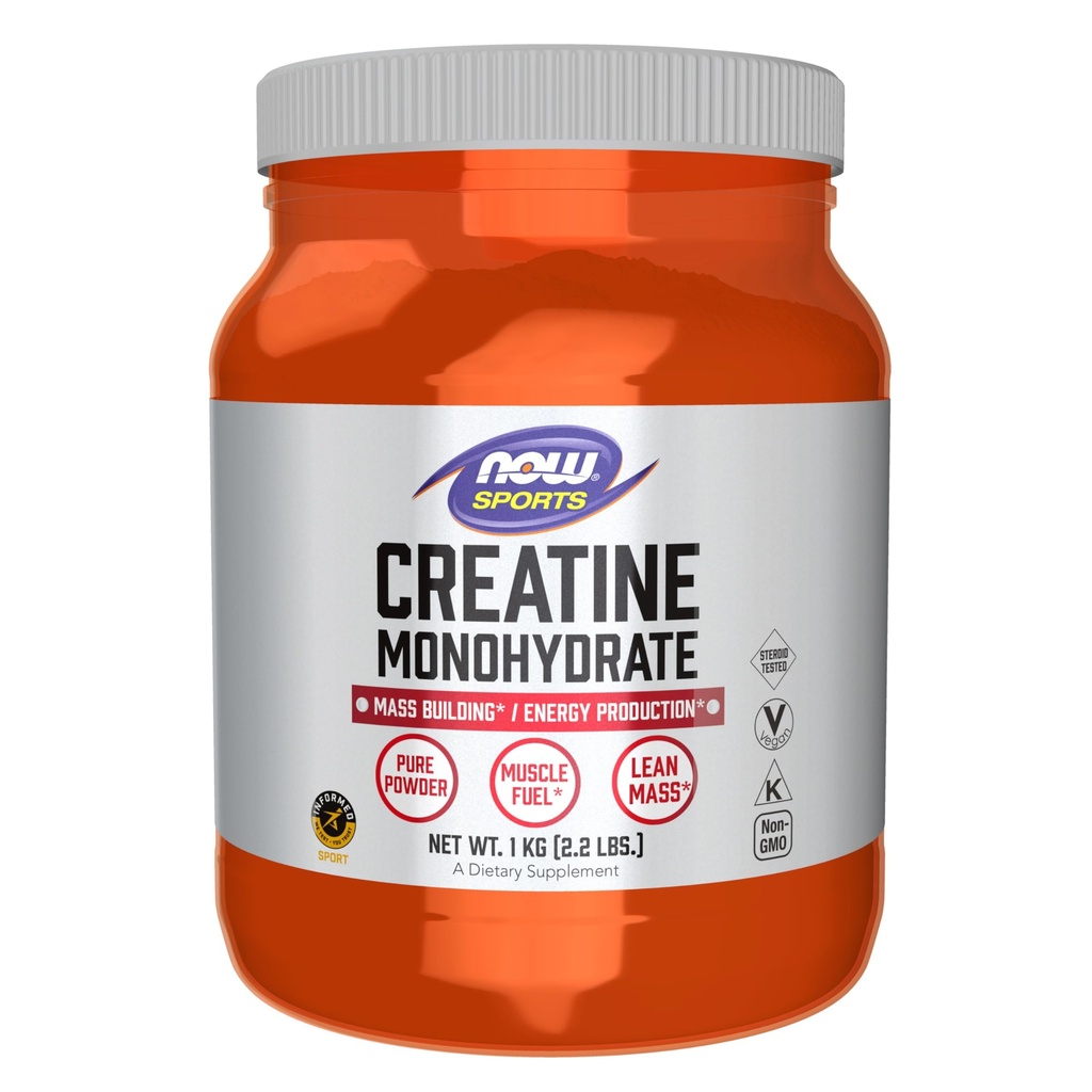 NOW Τρόφιμα Αθλητική Διατροφή, Creatine Monohydrate Powder, Mass Building*/Energy Production*, 2.2-Pound