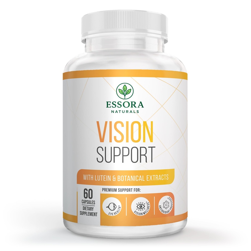 Lutein 20mg with Bilberry Extract, Vitamin A & Zinc - Eye Health & Vision Support Supplement - Antioxidant Formula - Non-GMO - 60 Capsules