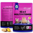 Cat Multivitamin Chews - Multivitamin Soft Chews for Cats, Cat Vitamin Supplements Support Immune Function & Digestive Function, Skin & Coat Health, Joint Support, Chicken Flavor - 100g / 30 Chews
