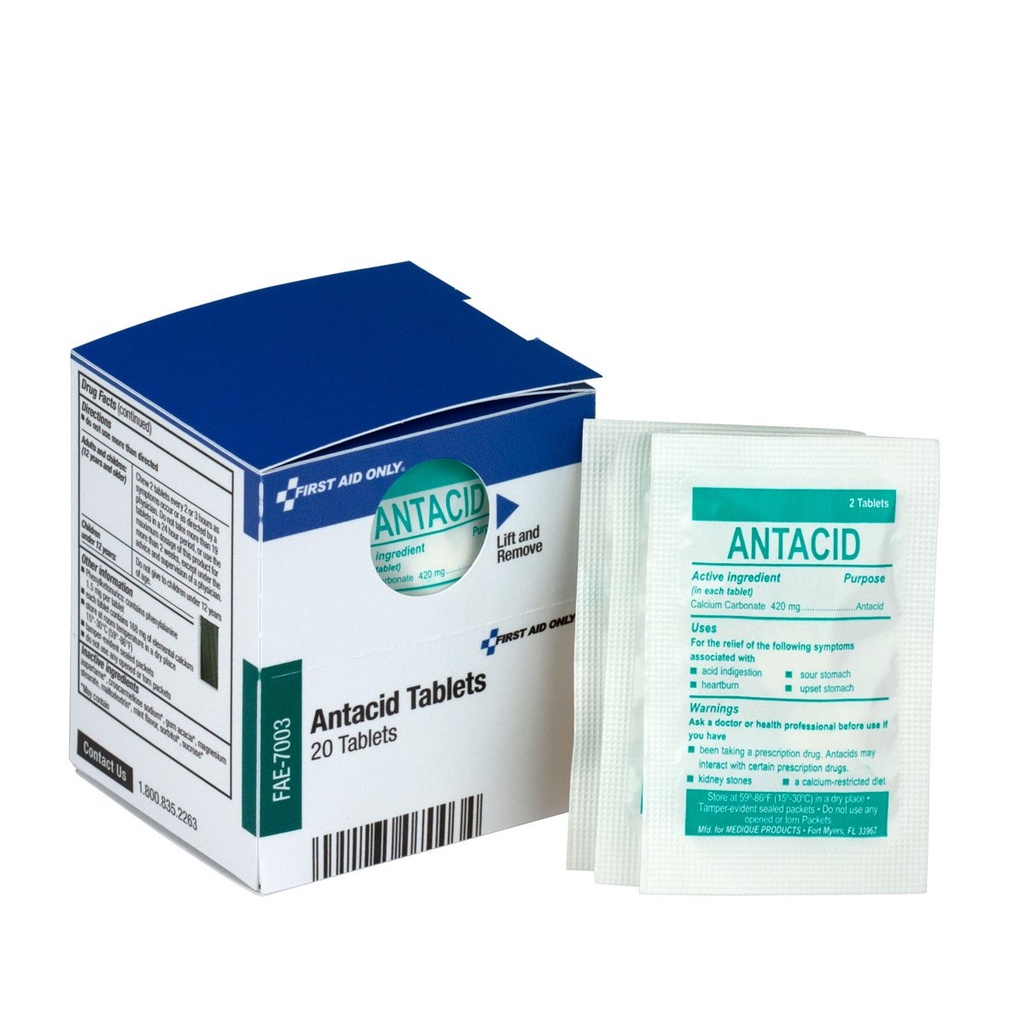 First Aid Only FAE-7003 Smart Compliance Refill Antacid Packets
