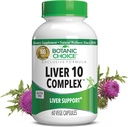 Botanic Choice Liver 10 Complex - Premium Liver Health Support and Wellness Supplement - Φυσικό βοτανικό μείγμα με εκχύλισμα γαϊδουράγκαθου γάλακτος, λεκιθίνης, και κουρκουμίνης C3-60 χάπια