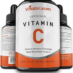 Liposomal Vitamin C 2000mg Liquid for Adults, High Absorption VIT C, Maximize Vitamin C, for Immune System & Antioxidant, 60ML (4 Bottles)