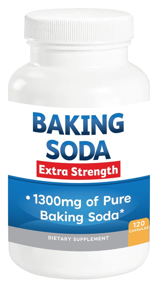 Baking Soda Aluminum Free 1300mg Per Pill Extra Strength Organic Use Pure Baking Soda Capsules for Health & Wellness. Baking Soda Tablets 120 Pills