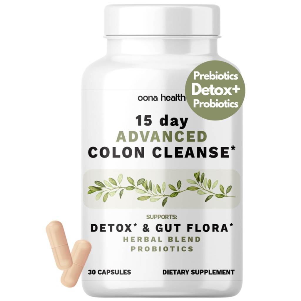15 ημέρες Advanced Colon Cleanse, Probiotics & Natural Herbs, υποστηρίζει Detox & Gut Flora για γυναίκες & άνδρες, με Cascara Sagrada, Psyllium Husk & Senna Leaf, 30 κάψουλες 1-2 καθημερινή 