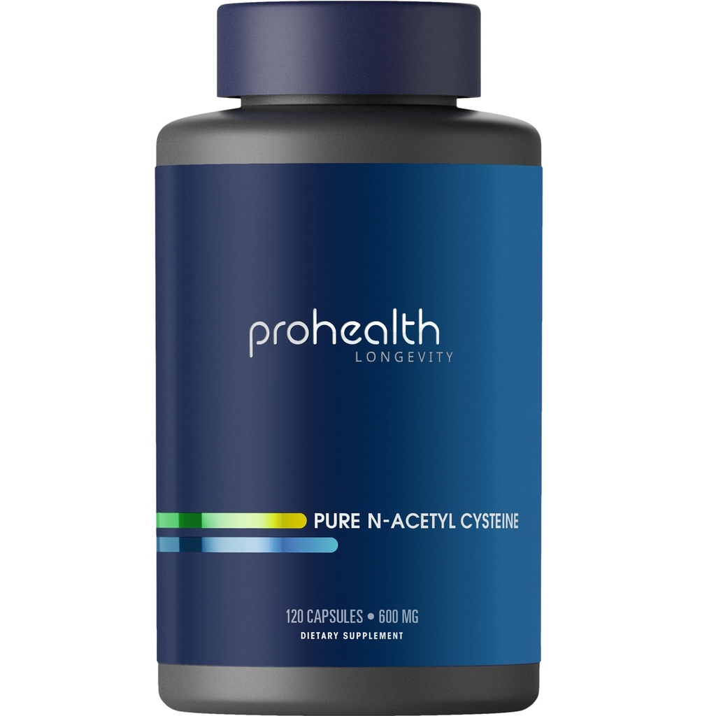 ProHealth Pure NAC – N-Acetyl Cysteine – Ηπατική και ανοσοποιητική υποστήριξη, Αντιοξειδωτικό και Glutathion Boost, Κυτταρική υγεία 600 mg ανά καψάκιο 