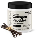 Perfect Keto Collagen Peptides, Vanilla, 10g Protein Powder, Low Carb, No Sugar Added, Keto Friendly Coffee Creamer & Drink Mix, Grass Fed Bovine Type 1 & 3 Supplement with MCT Oil, 20 Servings