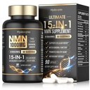 NMN Supplement 1000mg Per Serving with Resveratrol, TMG, Ubiquinol CoQ10, PQQ & Quercetin – NAD Resveratrol Supplement for Cellular Energy & Healthy Aging Support – NMN NAD+ Supplement, 90 Capsules