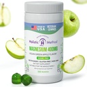 Magnesium Citrate Gummies - Χωρίς ζάχαρη, Vegan και μη-GMO για καλύτερο ύπνο και χαλάρωση - Χωρίς ζάχαρη αλκοόλ - Συμπλήρωμα μαγνησίου για ενήλικες, εφήβους και παιδιά - Πράσινο μήλο - 240 μάσημα
