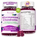 2 Συσκευασία Γλυκοσαμίνη Chondroitin Gummies - Γλυκοσαμίνη Chondroitin με MSM, Elderberry, Turmeric, Κοινή Συμπλήρωμα Υποστήριξης για Ενήλικες, άνδρες και γυναίκες - Blueberry Flavor, 120 Cts