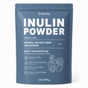 Basilia Inulin Powder | Prebiotic Fiber from Agave | Gut Health Support, Promotes Digestion, Natural Sweetener | Non-GMO, Gluten-Free, Vegan | Pure Blue Agave Inulin | 2lb Value Pack