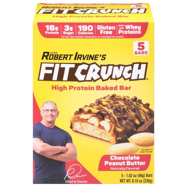 Chef Robert Irvine's, Baked Bar High Protein Chocolate Peanut Butter, 5 Count