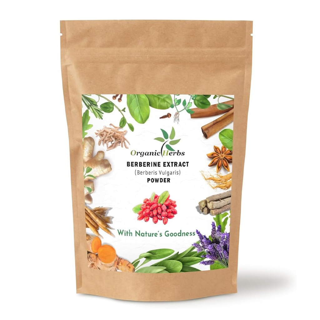 Berberine Extract Powder | Pure Berberis Vulgaris Herbal Powder | Natural & Premium Quality | Fine Ground Powder for Daily Wellness | Non-GMO & Vegan | 100 Gram / 3.5 Oz