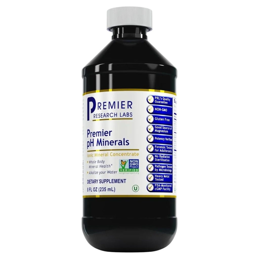 Premier Research Labs Premier pH Minerals - Trace Mineral Drops for Distilled Water, Magnesium Supplement, Reverse Osmosis Water, Liquid Concentrate - 8 fl oz