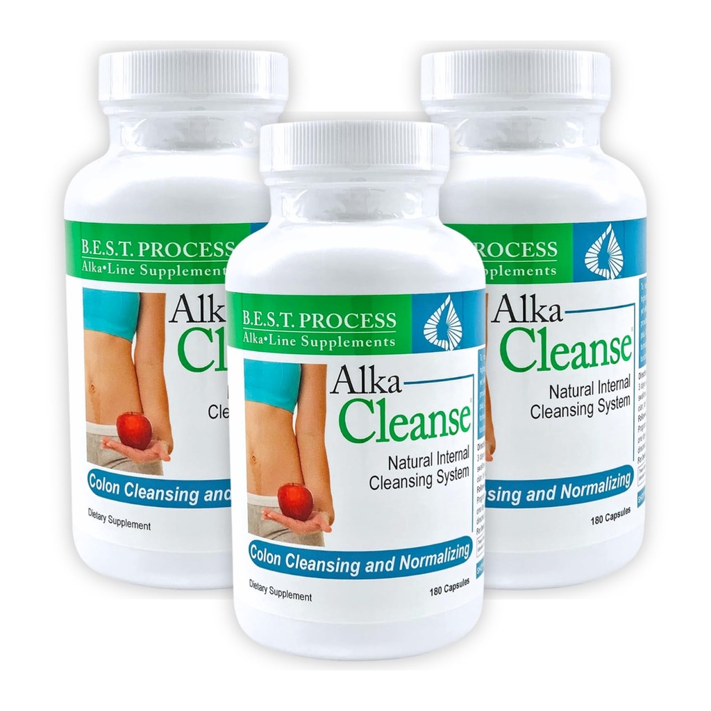 Alka•Cleanse Best Process Alkaline — Herbal Detox Colon Cleanse & Digestive Distress Formula — Psyllium Husk, Probiotics, Enzymes & Herbs (3)