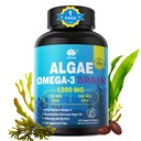 Vegan Omega 3 Supplement, Plant-Based Omega 3 DHA EPA w/Methylated B12, B6, B9, Vitamin E, Bacopa Monnieri, Ginkgo Biloba, 120cts Algae Oil Omega-3 Supplement for Brain, No Fish Taste, Non GMO, 1Pack
