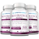 Approved Science® Resveratrol - 1000 mg of Trans Resveratrol - 250 mg of Polyphenol - 98% Purity Level - Includes Bioperine® - 180 Vegan Friendly Capsules per Bottle- 1 Bottle