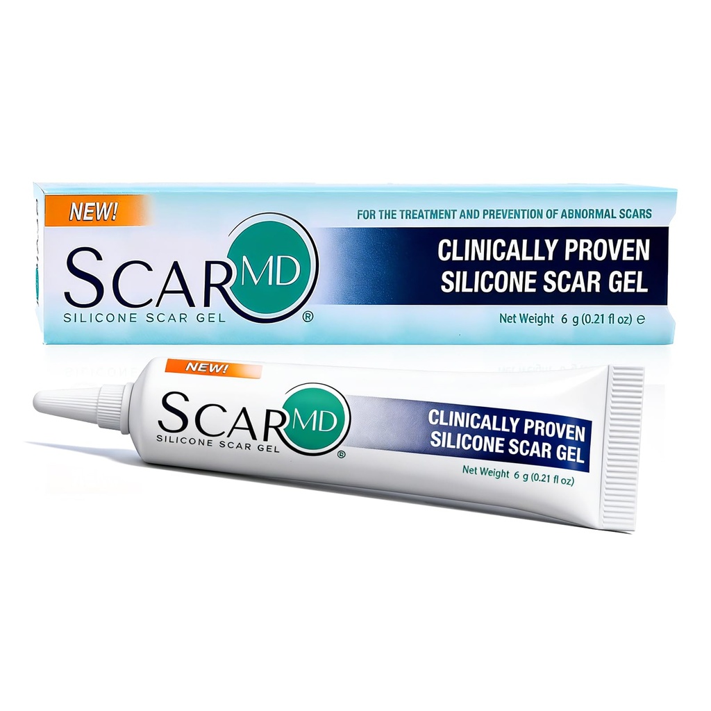 Silicone Scar Gel – Massage Design for Faster Healing | Clinically Proven to Scar Cream for Surgical Scars, Flatten Keloids & Acne Scars | Silicone Scar Cream 100% Pure（0.21oz）
