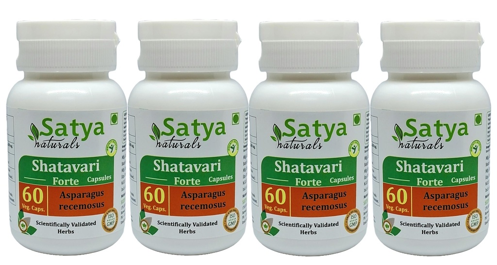 Generic Capsule Shatavari Forte (Asparagus racemosus) Capsules, Pack of 60 x 500 mg. Veg. Capsules (Set of 4)