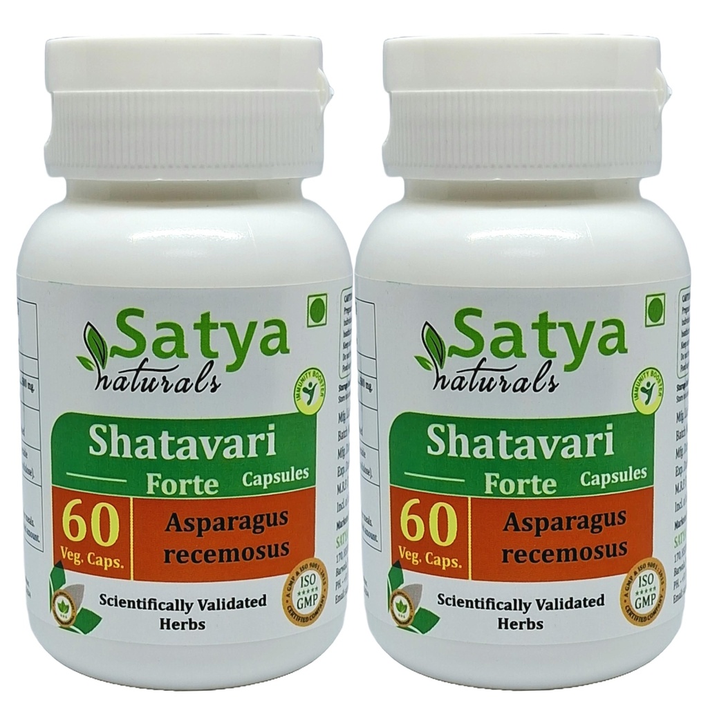 Generic Asparagus racemosus (Shatavari) Forte Capsules, Pack of 60 x 500 mg. Veg. Capsules (Pack of 2), Green