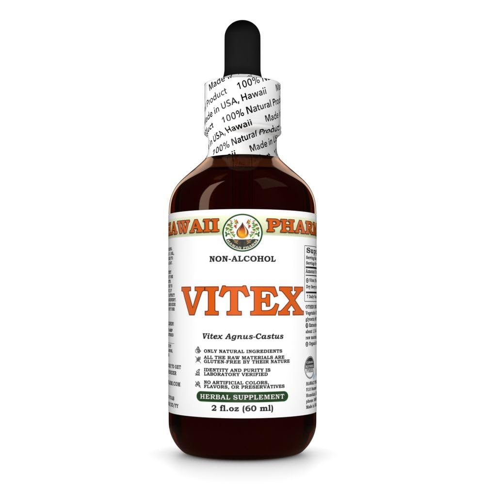 Vitex (Vitex Agnus-Castus) Dry Berry Glycerite, All Natural, Vegan, Lab Tested Alcohol-Free Liquid Extract - 2 fl.oz