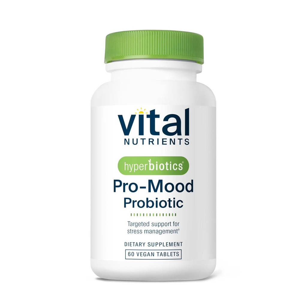Hyperbiotics Vital Nutrients Pro Mood Probiotic with L-theanine | Clinically Studied Probiotics for Women and Men to Support Stress Management and Mood Support* | 60 Vegan Count
