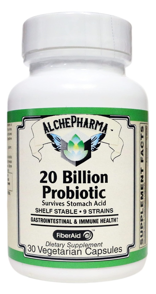 20 Billion Probiotic 9 Strains Designed for Daily Maintenance and w/prebiotics (30 Vcaps)