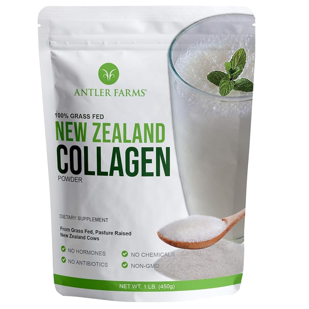 Αγροκτήματα μυρμηγκιών - 100% Pure New Zealand Collagen Powder from Grass Fed Cows, Unflavored, 1 lb - Hydrolyzed Cold Water Soluble Peptides, Keto Friendly, Bio available, Quick Disolving