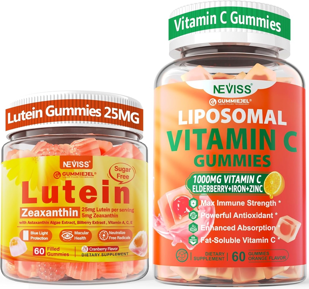 NECISS 1Pack Liposomal Vitamin C 1000mg Gummies + 1Pack Lutein Zeaxanthin Συμπληρώματα Gummies