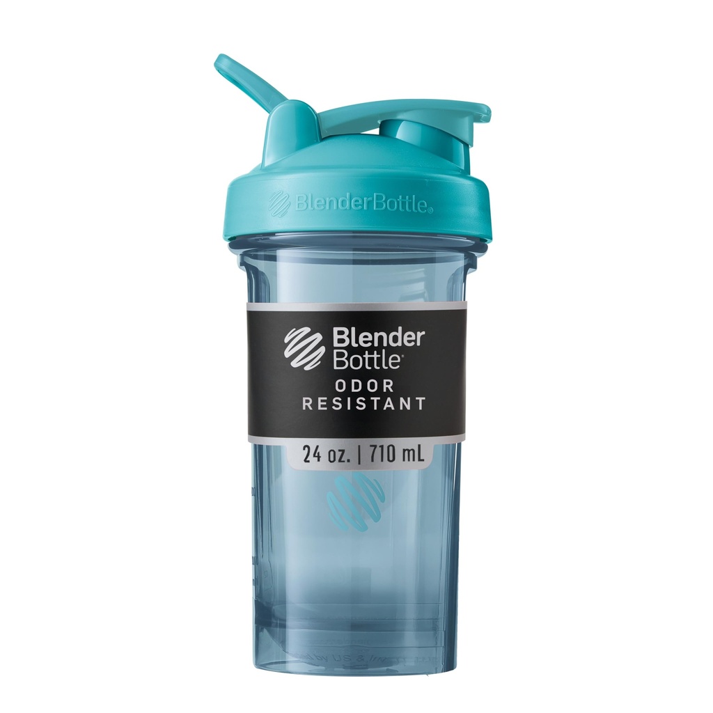 BlenderBottle Shaker Bottle Pro Series Perfect for Protein Shakes and Pre Workout, 24-Ounce, Cerulean Blue