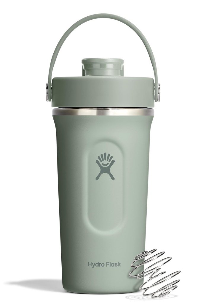 Hydro Flask Shaker Bottle – Insulated Stainless Steel Gym Bottle for Pre Workout & Protein 24 Oz Agave Green