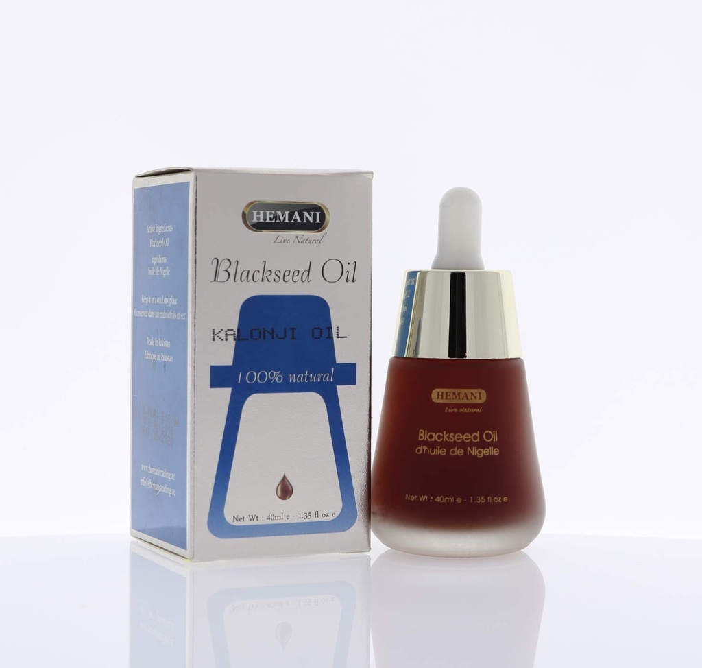 Hemani Blackseed Oil 40mL | Cold-Pressed Nigella Sativa | Halal Certified | Travel Size | Thymoquinone | Alcohol-Free | Since 1949