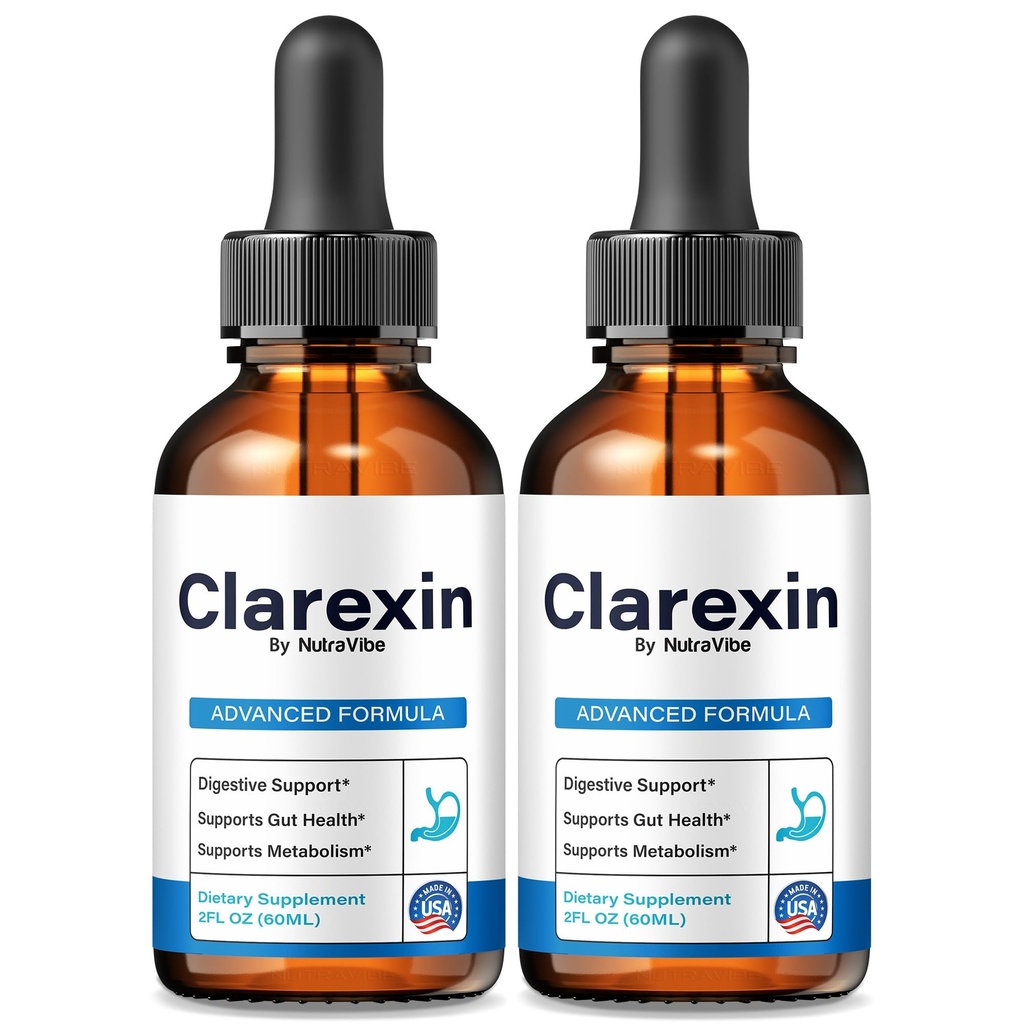 (2 Pack) Clarexin Drops – Clarexin Supplement with Natural Ingredients, Premium Formula to Support Gut Health, Digestive Balance, Natural Detox & Gentle Cleanse | Official Reviews (60 Servings)