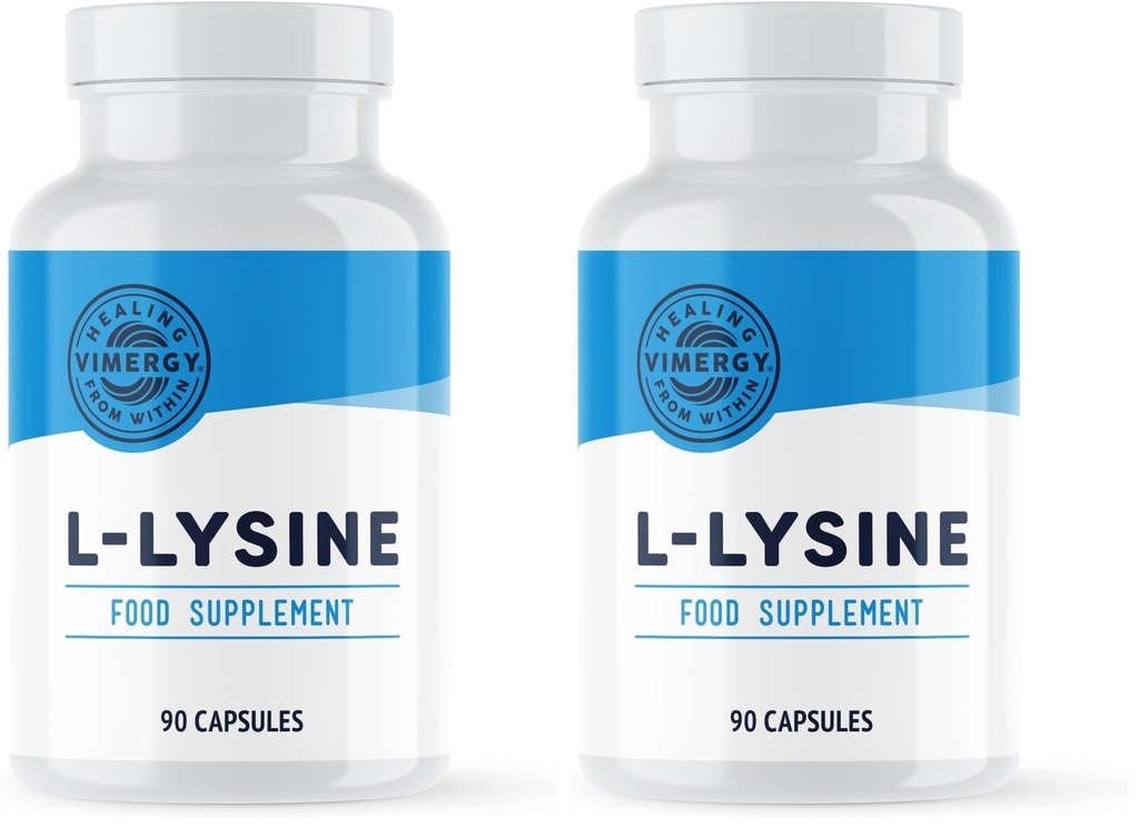 Vimergy L-Lysine – Promotes Healthy Skin, Hair & Nails* – Supports Healthy Metabolism* – Vegan, Non-GMO & Gluten-Free – 90 Capsules (Pack of 2)