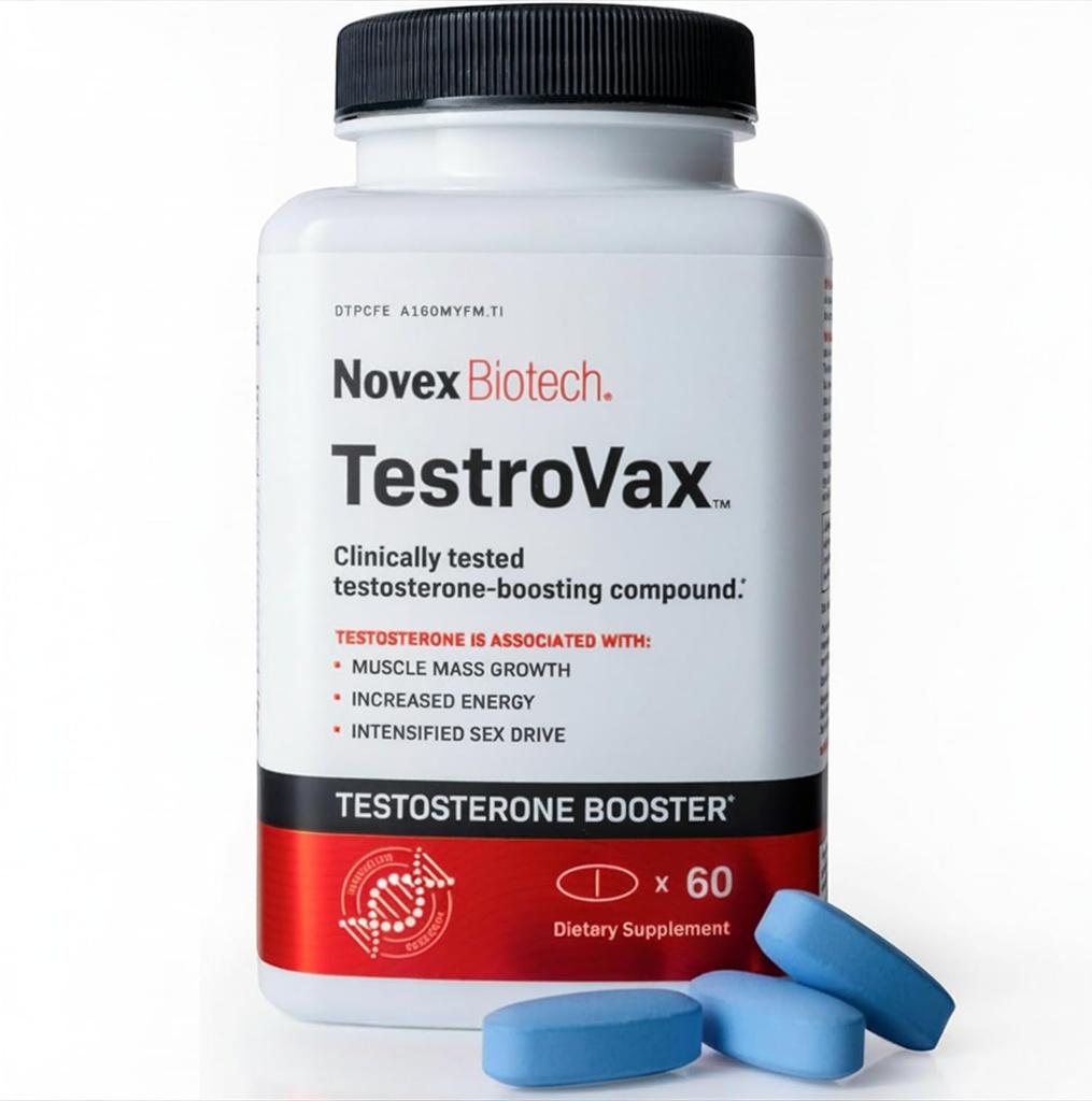 Novex Biotech Testrovax - Best Testosterone Booster for Men - Vitamins for Men - Test Booster - Increase Testosterone Levels in 12 Days* - 60 Count