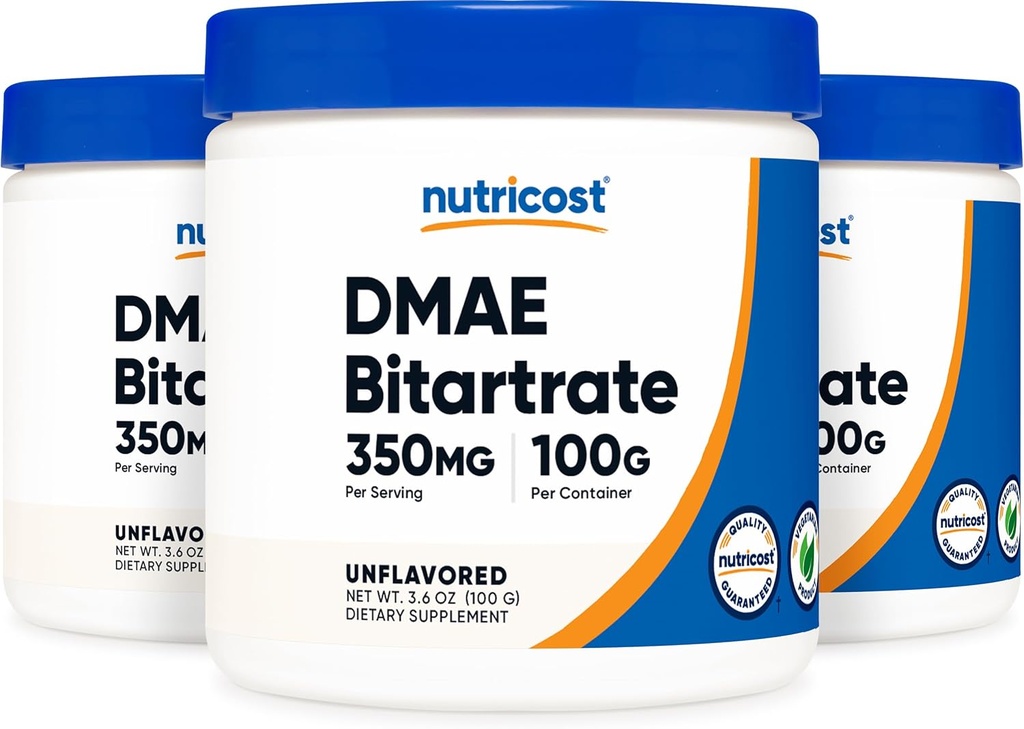 Nutricost Pure DMAE-Bitartrate Powder 100G (3 Bottles)