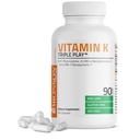 Bronson Vitamin K Triple Play (Βιταμίνη K2 MK7/Βιταμίνη K2 MK4/Βιταμίνη K1) Συμπληρωμένο συμπλήρωμα βιταμίνης K, 90 κάψουλες