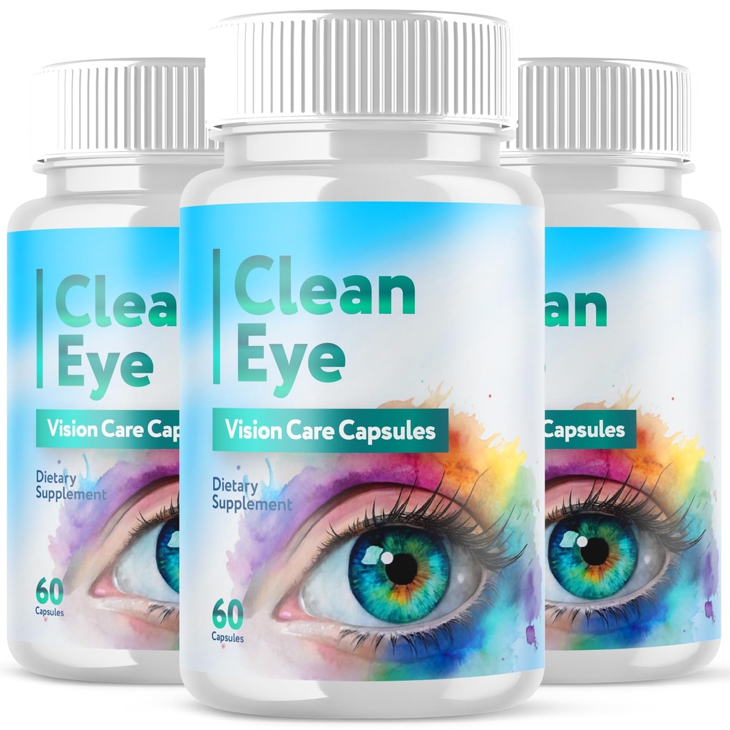 (3 Pack) Clean Eye Vision Care Capsules, CleanEye Pills with All Natural Ingredients, Advanced Clean Eye Vision Support Supplement with Max Strength Vitamins for Optimal Health (180 Capsules)