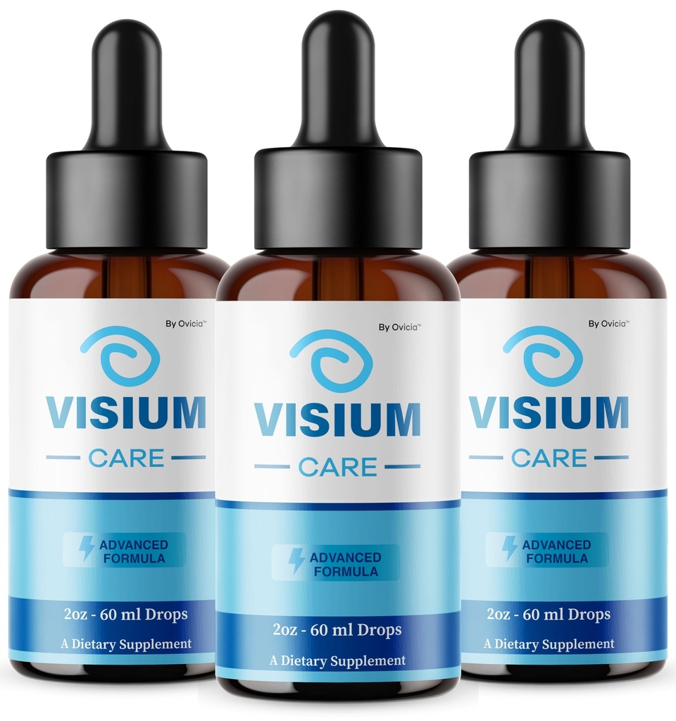 (3 Pack) Visium Care Drops - Official VisiumCare Oral Liquid Drops Advanced Premium Formula Maximum Strength, All Natural Ingredients Vitamins for Overall Health & Wellness, 3 Bottles for 3 Months