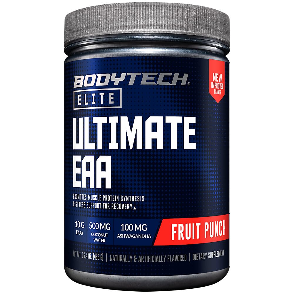 BodyTech Ultimate EAA a Muscle Protein Synthesis, Stress, & Recovery Support a Fruit Punch (16.4 oz./30 Servings)