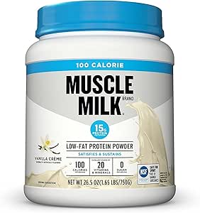 Muscle Milk ZERO, 100 Calorie Protein Powder, Vanilla, 15g Protein, 1.65 Pound, 25 Servings