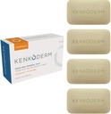Kenkoderm Psoriasis Dead Sea Mineral Salt Soap with Argan Oil & Salicylic Acid, Natural Exfoliating Body & Face Cleanser for Sensitive Skin, Color & Fragrance Free, 4.25 Ounce, Pack of 4 Bars