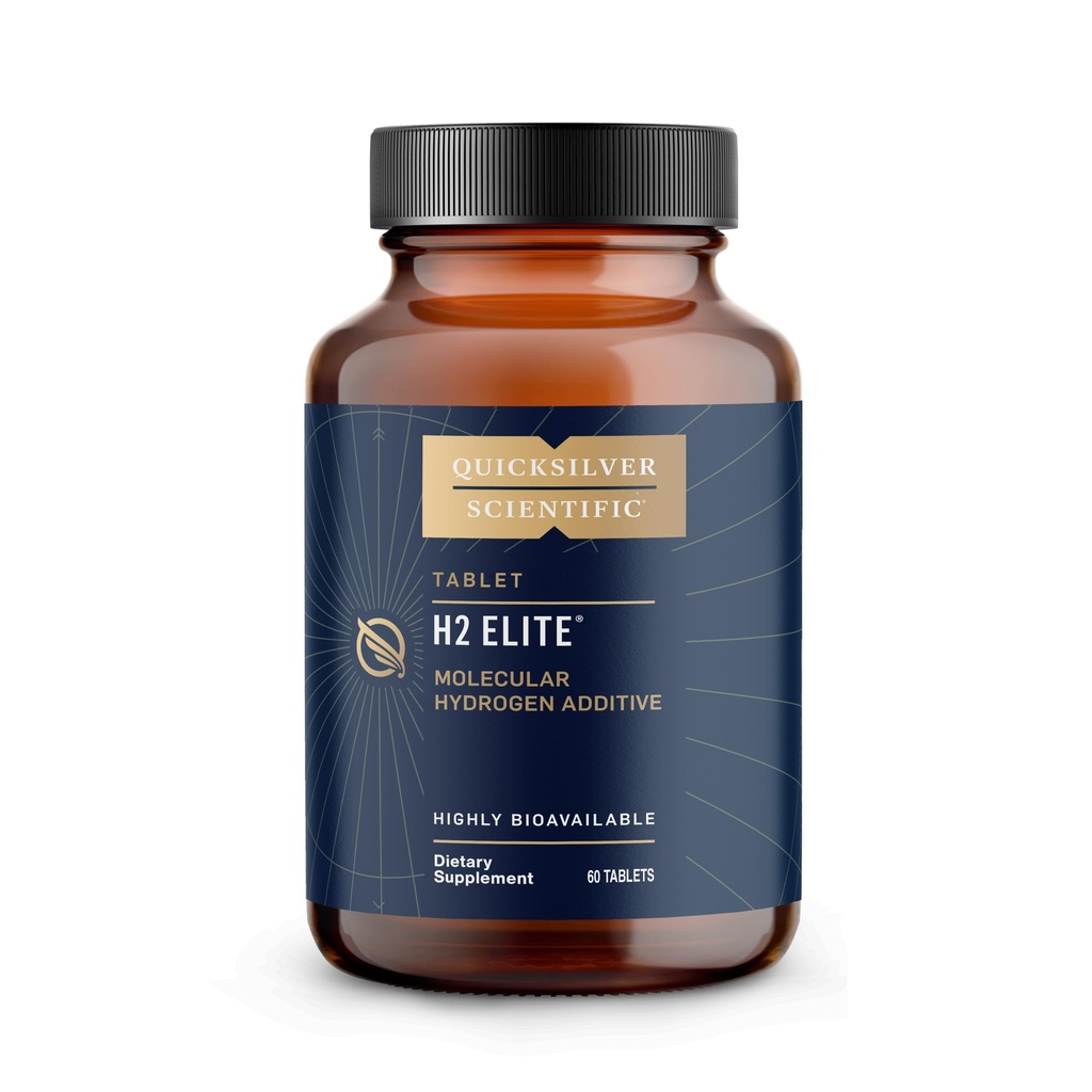 Quicksilver Scientific H2 Elite - Μοριακό Υδρογόνο για την Ενέργεια + Υποστήριξη Μεταβολισμού, Δισκία Νερού Ιδανικά για Ανοιχτά Εμπορευματοκιβώτια - Πρόσθετα Ποτού Μαγνήσιου Ελίτ (60 Δισκία Μοριακού Υδρογόνου)