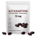 Astaxanthin 12mg Softgels, Natural Antioxidant from Haematococcus Pluvialis, Supports Skin & Eye Health, General Wellness Support,120 Capsules