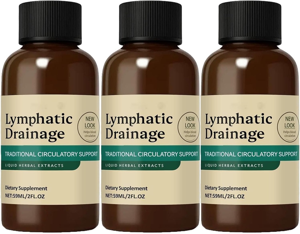 NutriMuse Lymphatic Drainage Drops, PurezaDrops Detox Oil, Naturally Drains Swelling from Face and Body, Cleanses Lymph System for Women and Men (3 PCS)