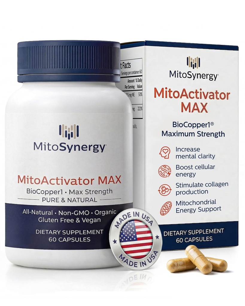 MAX Bioavailable Copper Supplement, BioCopper1 Cuprous Nicotinic Acid, Chelated Copper 2mg, Bio Active Capsules for Energy, Mental Clarity, Healthy Aging, NAD+ and NMN Support, 60 Count