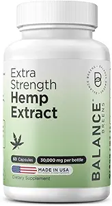 Balance Breens Hemp Extract Κάψουλες 30.000 mg ανά φιάλη - Φυσικό συμπλήρωμα διατροφής Υποστηρίζει λειτουργίες του εγκεφάλου, ανοσοποιητική υποστήριξη - Πλούσια σε Ωμέγα 3-6-9 λιπαρά οξέα (60 Count (Pack of 1))