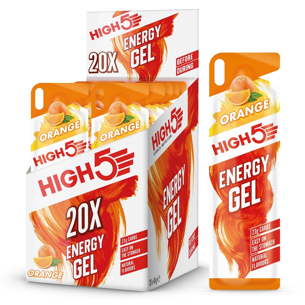 High 5 Energy Gel - 20 x 38g Sachet- Juicy Orange
