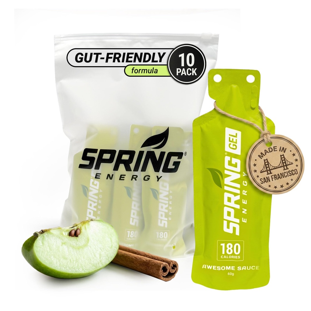 Spring Energy Gel – Wholesome, Stomach Friendly, Vegan | Apple Cinnamon Sweet Potato | Awesome Sauce | No Rice Syrup. No Maltodextrin. No Preservatives