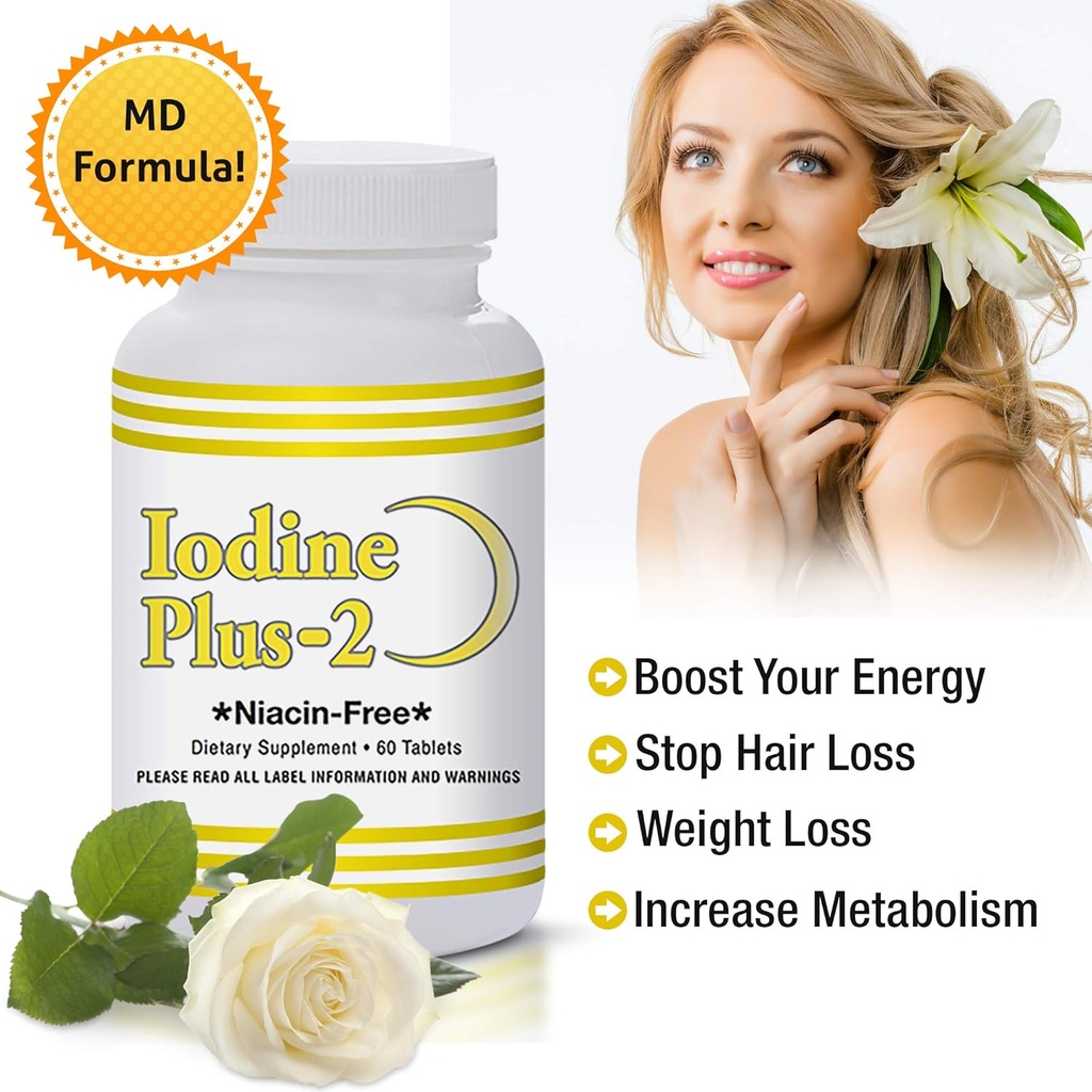 Iodine Plus 2 - Thyroid M.D.'s Official Formula - 2 Μήνες Προμήθεια - 60 δισκία - για υποστήριξη Thyroid
