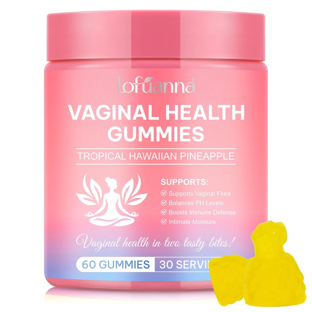 Vaginal probiotics Pineapple Gummies for Women ph–Slippery elm Feminine Balance Gummies,ph Balance probiotics for Women Feminine Care
